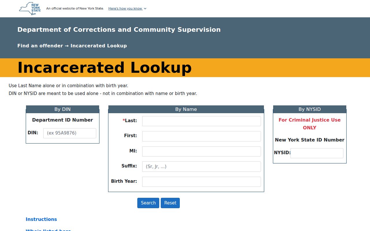 Delaware County criminal history DOCCS incarcerated lookup